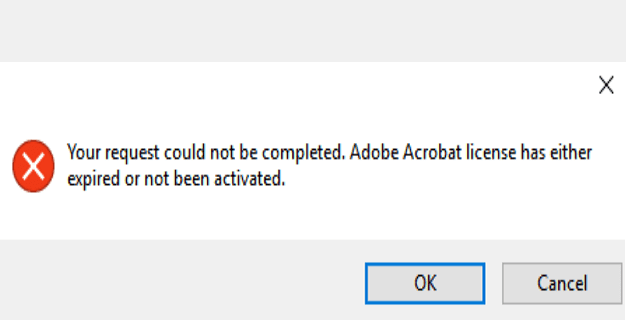 Лицензът на Adobe или е изтекъл, или не е активиран