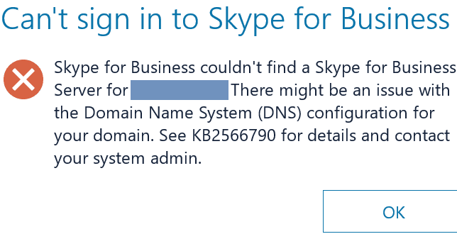Solucionar que Skype for Business no ha pogut trobar un servidor
