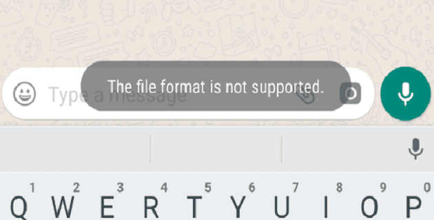 WhatsApp: Файловият формат не се поддържа