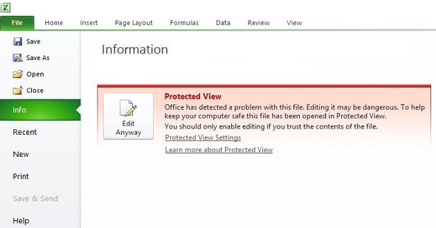 Excel: aquest fitxer no sha pogut obrir en vista protegida