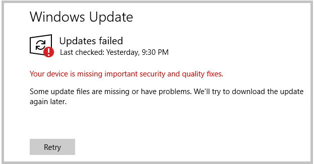 Windows 10: falten actualitzacions importants al dispositiu