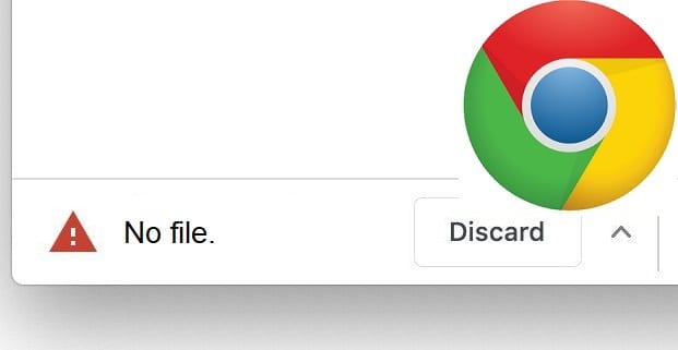 Google Chrome: trūksta atsisiuntimo failo