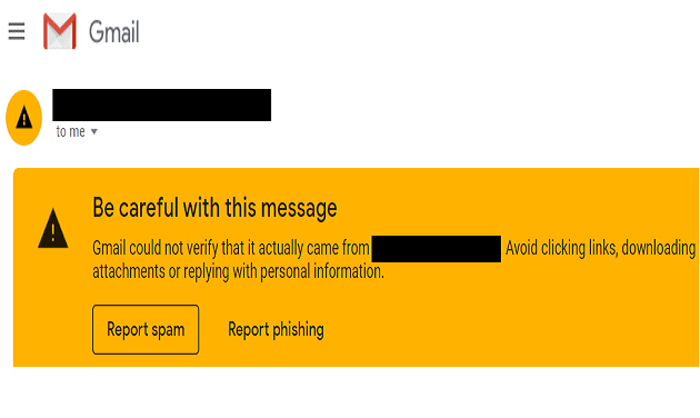 Gmail: Var försiktig med det här meddelandet