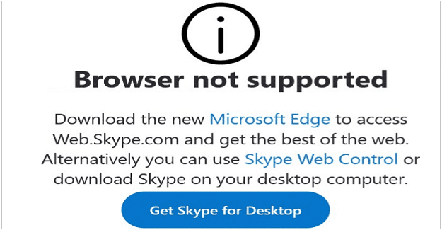 Per què Skype diu que el meu navegador no és compatible?