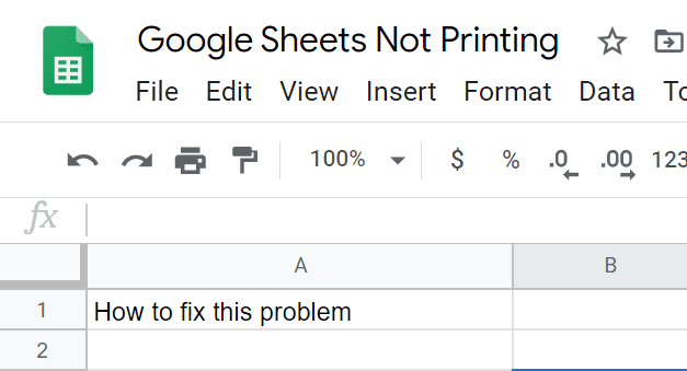 Resolució de problemes de Google Sheets que no simprimeixen