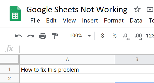 Felsökning av Google Sheets fungerar inte