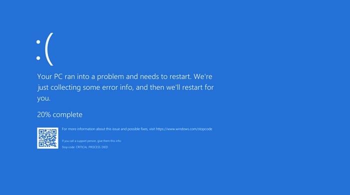 A Windows kék képernyő hibájának javítása