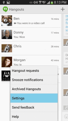 Google Hangouts for Android: Slik stiller du inn varslingslyd