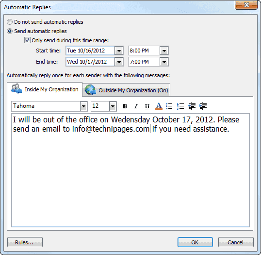 Com configurar la resposta fora de loficina a Outlook