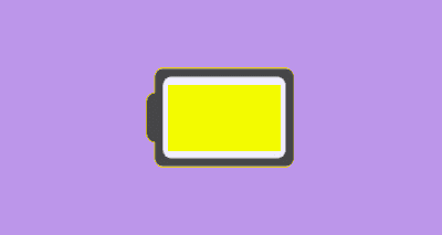 iPhonei/iPadi aku ikoon on kollane