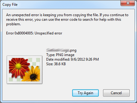 Solucioneu lerror Un error inesperat us impedeix copiar el fitxer a Windows