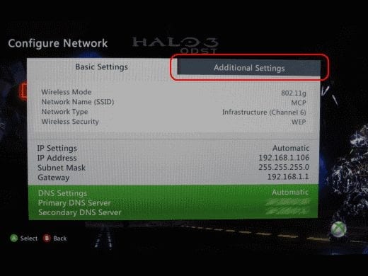 Xbox 360: leidke MAC-aadress