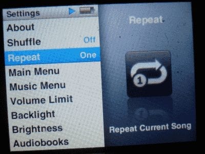 iPod Nano: Ponavljanje pjesme