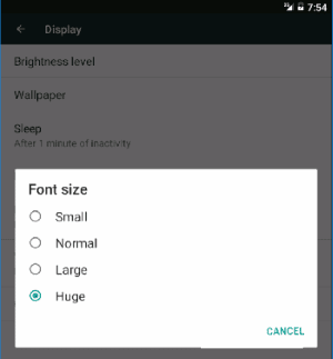 Android: Suurenna tekstin kokoa sovelluksissa