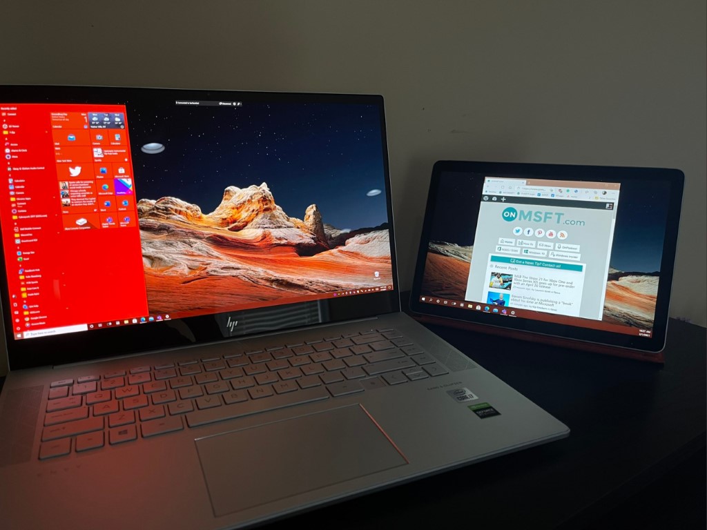 Surface Pron tai kannettavan tietokoneen käyttäminen toisena näyttönä