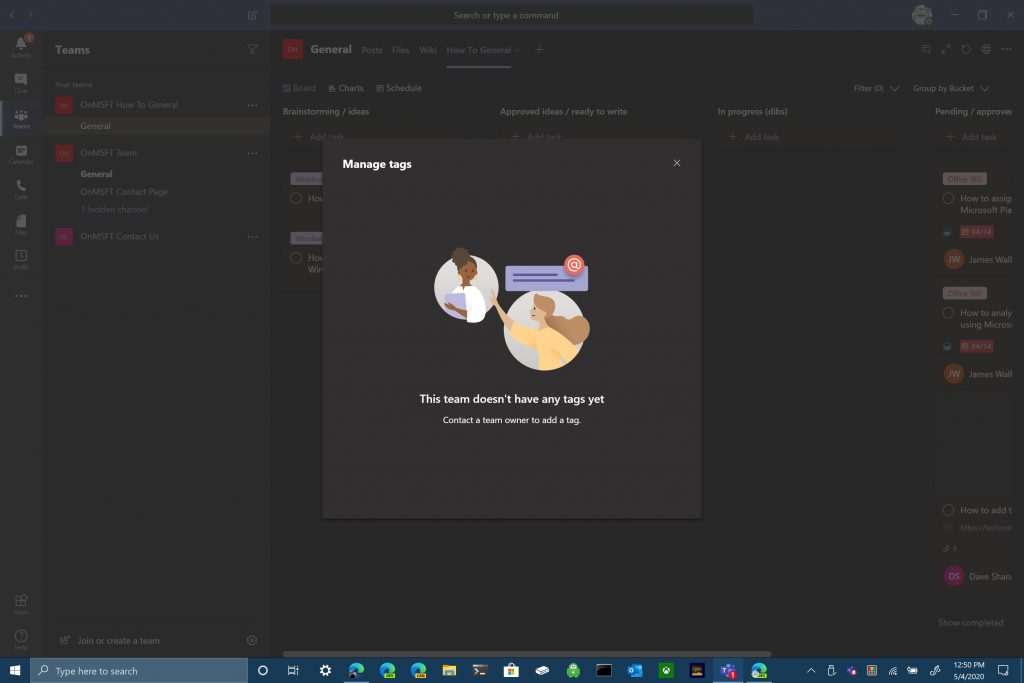 Hur man lägger till taggar i Microsoft Teams