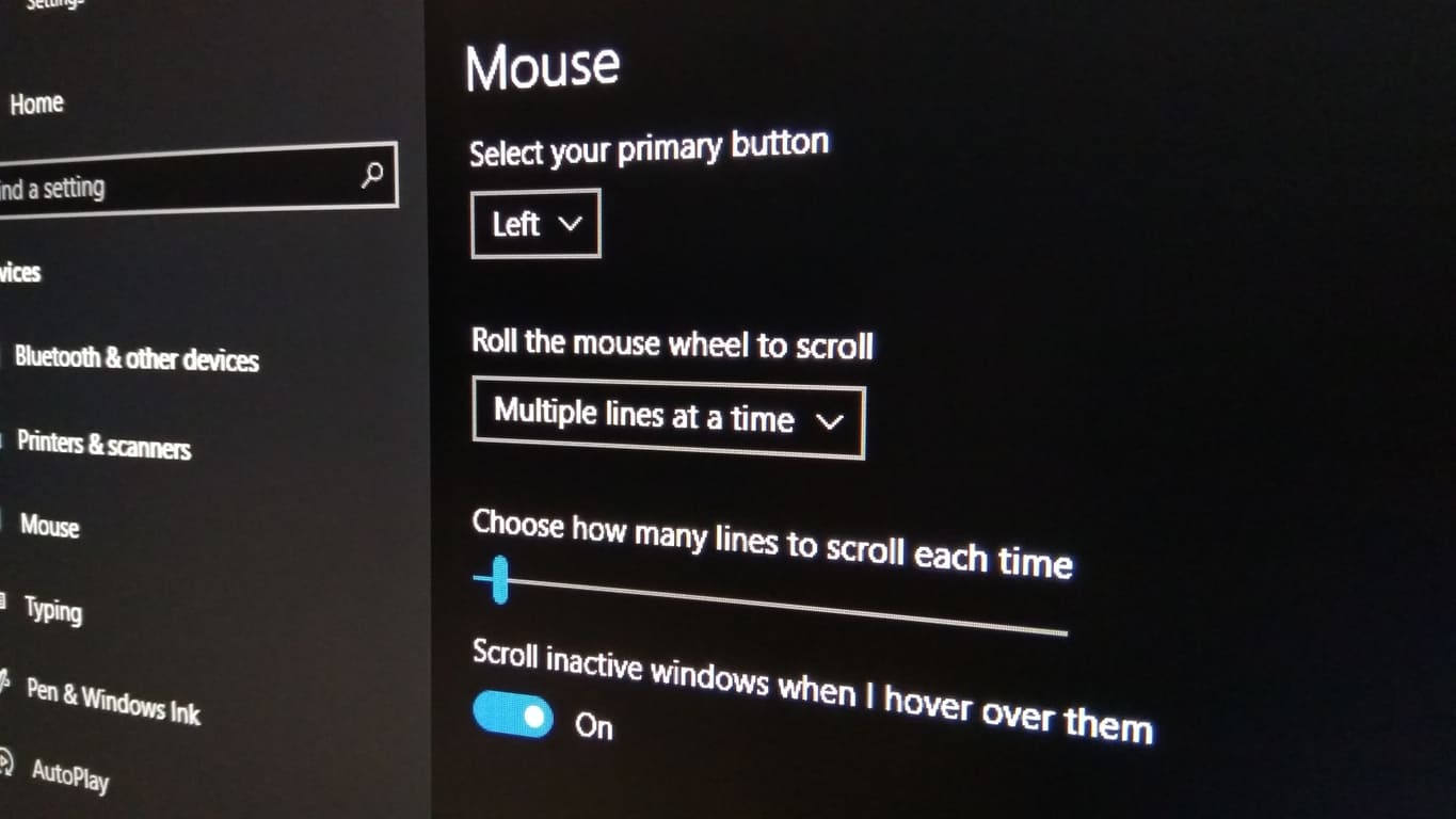Kuidas keelata passiivne akende kerimine Windows 10-s