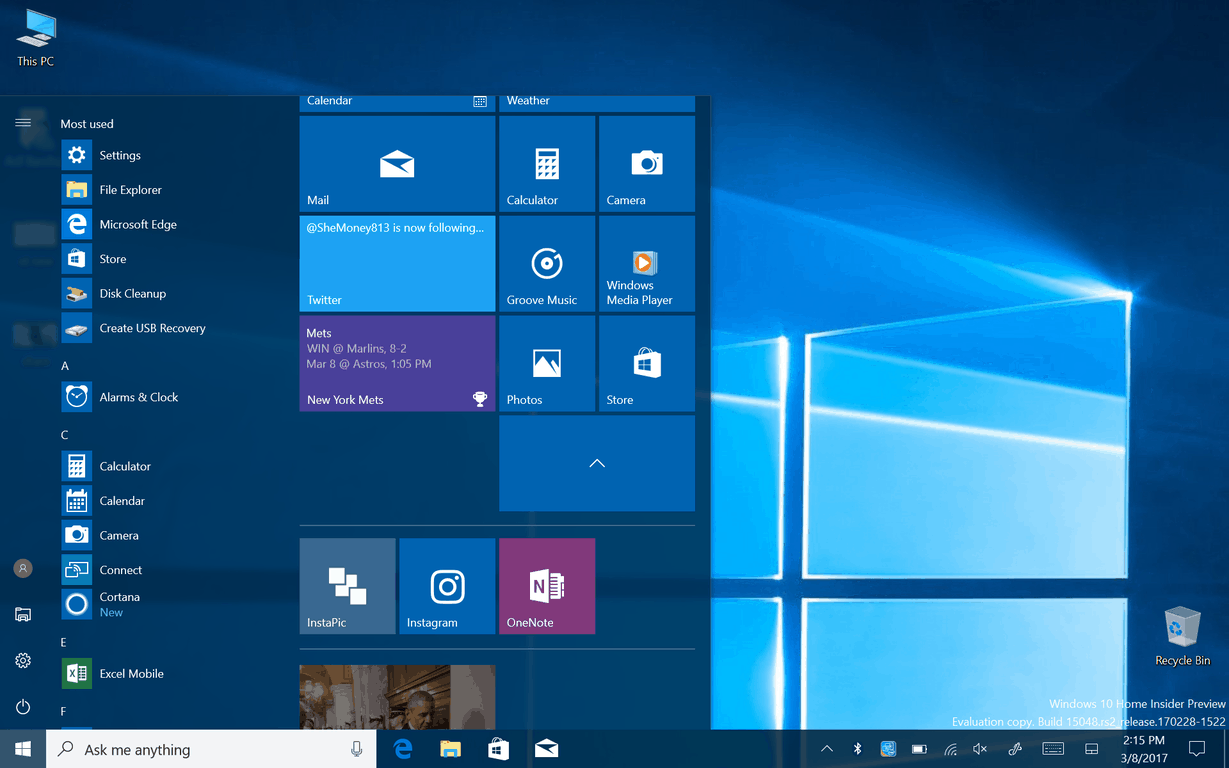 Kansioiden luominen Windows 10:n Käynnistä-valikossa
