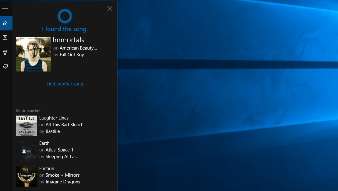 Zene felfedezése és lejátszása a Cortana segítségével a Windows 10 rendszerben