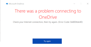 Kā labot OneDrive kļūdu 0x8004de40 operētājsistēmā Windows