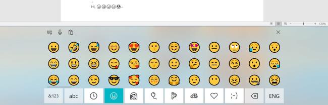 Insereix emoji a Word amb el teclat tàctil de Windows
