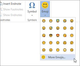 Insereix un emoji a Word per a la web
