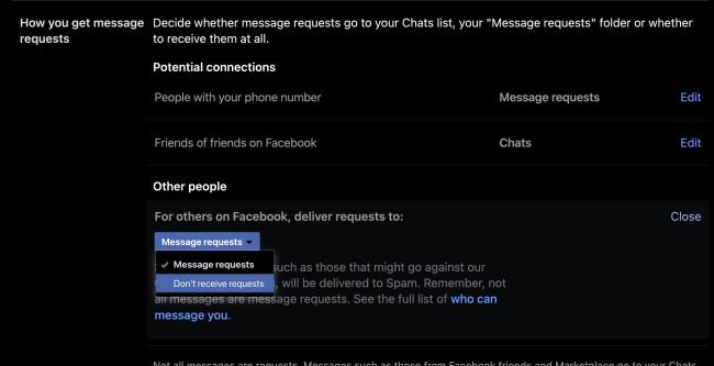 sol·licituds de facebook messenger