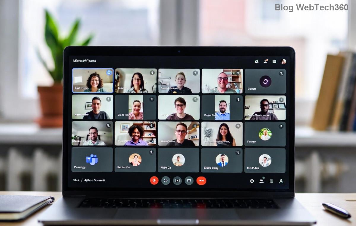 Rozhranie schôdze Microsoft Teams zobrazujúce možnosť rozdelenia do skupín