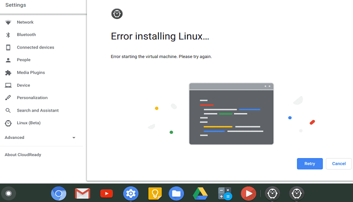 Solucioneu la versió beta de "Error en instal·lar Linux" del Chromebook