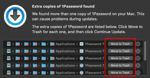 Διόρθωση: Βρέθηκαν επιπλέον αντίγραφα του 1Password στο Mac σας