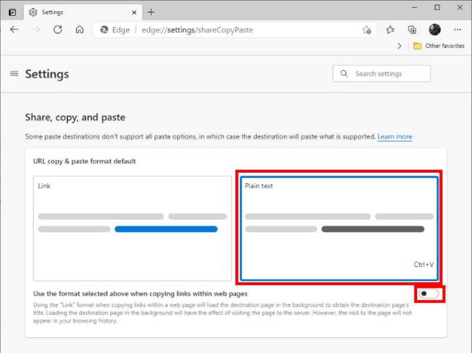 Microsoft Edge: Kan inte kopiera och klistra in URL