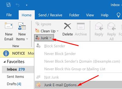 Як вимкнути фільтр небажаної електронної пошти Outlook