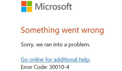 Jak opravit Microsoft Office Error Code 30010-4