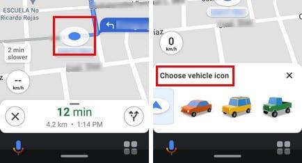 Az autóikon megváltoztatása a Google Térképen