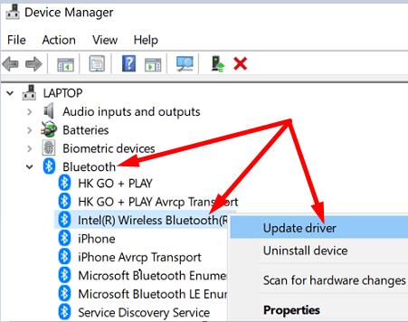 Lagaðu Bluetooth Toggle vantar á Windows 10