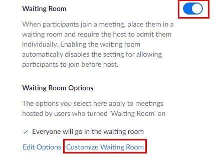 Kuinka mukauttaa Zoomin odotushuone