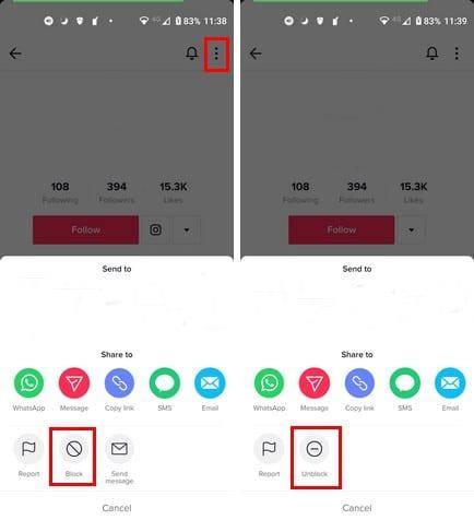 Hur man snabbt blockerar någon på Tiktok