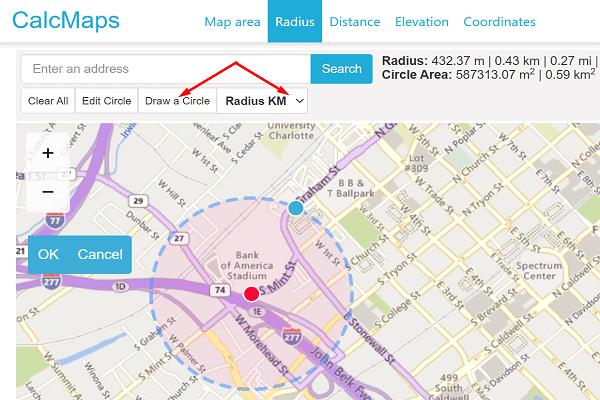 Kan du tegne en radius på Google Maps?