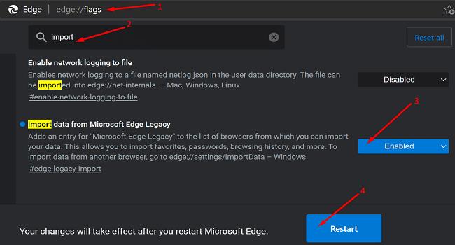 Hvernig á að endurheimta eytt eftirlæti í Microsoft Edge