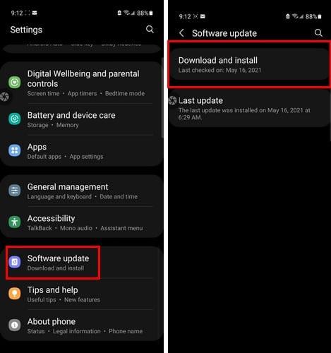 Galaxy S 21 Plus: Hur man söker efter systemuppdateringar