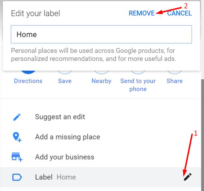 Mapy Google: Jak odstranit štítky