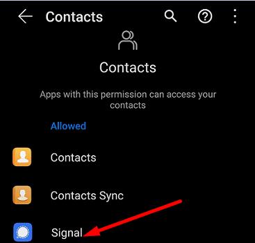 Kodėl negaliu rasti savo kontaktų „Signal“?