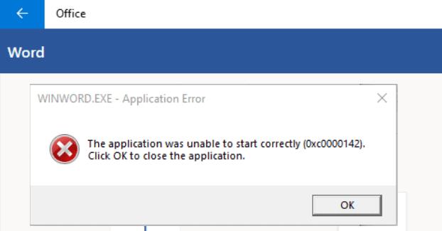 Microsoft Office -virhekoodin 0xc0000142 korjaaminen