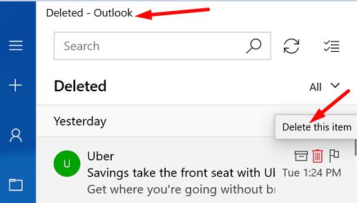 Què fer si no podeu suprimir missatges d'Outlook