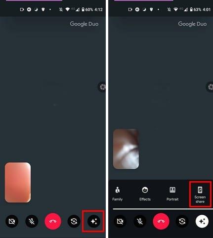 Kā koplietot ekrānu ar Google Duo operētājsistēmā Android