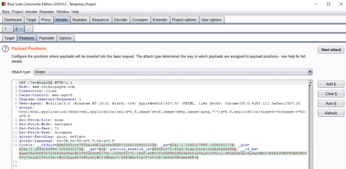 Com utilitzar Burp Suite Intruder per provar camps web potencialment vulnerables