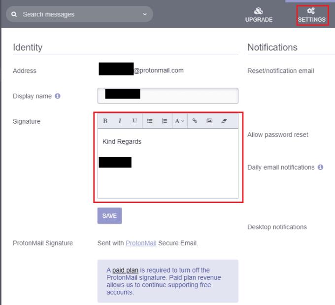 Protonmail: Si të shtoni një nënshkrim të personalizuar