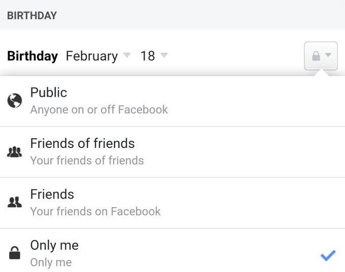 Kuinka estää Facebookia ilmoittamasta syntymäpäivääni