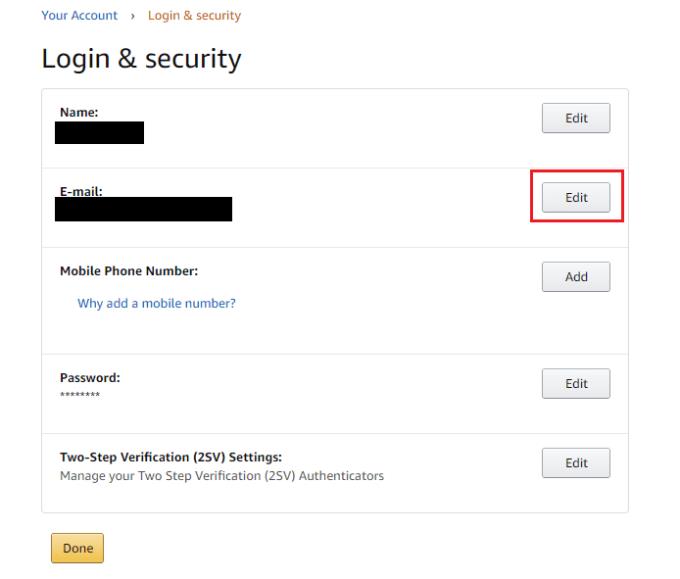 Amazon: kā nomainīt e-pasta adresi savā kontā