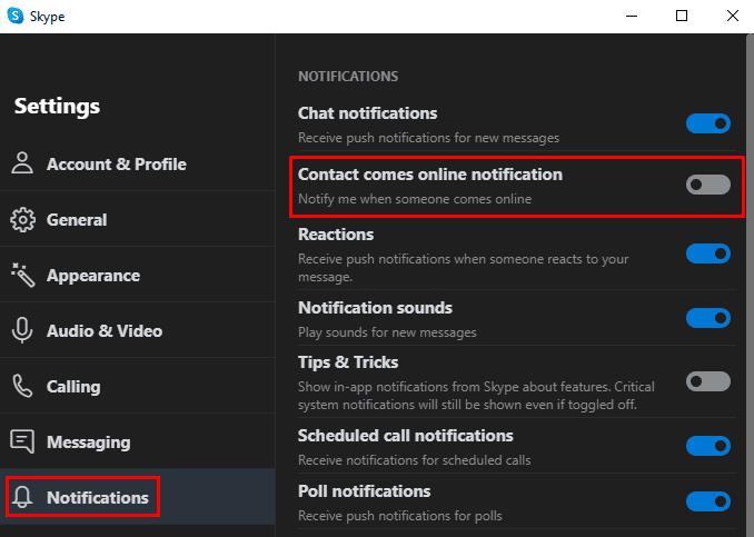 Skype: Com desactivar les notificacions quan un contacte es connecta